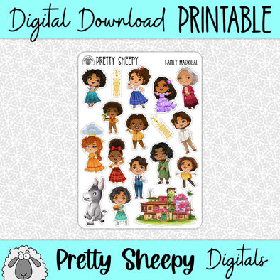Family Madrigal Printable Stickers PNG Digital Download