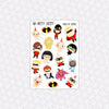 Family of Supers Printable Planner Stickers PNG Digital Download Weekly Vertical Kit