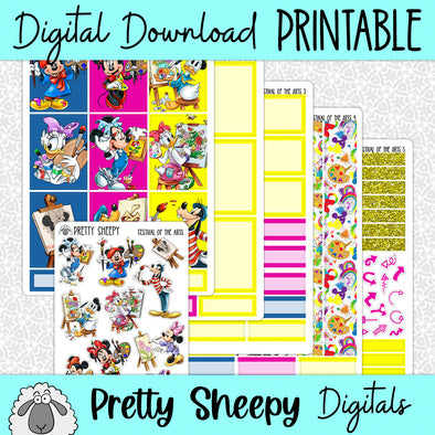 Festival of the Arts Printable Planner Stickers PNG Digital Download Weekly Vertical Kit