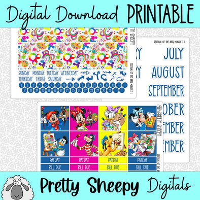 Festival of the Arts Printable Planner Stickers PNG Digital Download Monthly Kit