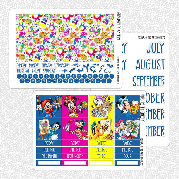 Festival of the Arts Monthly Kit for EC Planner | Monthly Planner Stickers