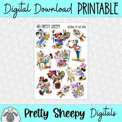 Festival of the Arts Printable Stickers PNG Digital Download