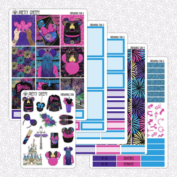 Fireworks Fun Planner Stickers Collection