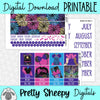 Fireworks Fun Printable Planner Stickers PNG Digital Download Monthly Kit