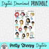 Fitness Princesses Printable Stickers PNG Digital Download