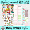 Flower and Garden Printable Planner Stickers PNG Digital Download Weekly Vertical Kit