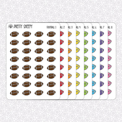 Football Rainbow Doodles Planner Stickers