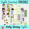 Frog Princess Printable Planner Stickers PNG Digital Download Weekly Vertical Kit
