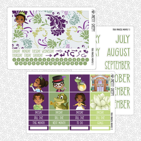 Frog Princess Monthly Kit for EC Planner | Monthly Planner Stickers