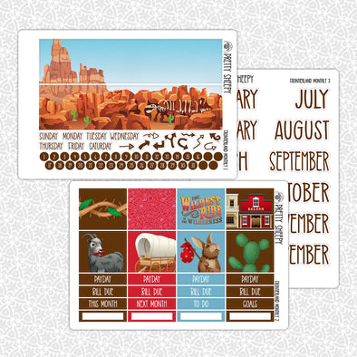Frontierland Monthly Kit for EC Planner | Monthly Planner Stickers
