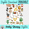 Frontierland Printable Stickers PNG Digital Download