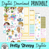 Galactic Birthday Printable Planner Stickers PNG Digital Download Weekly Vertical Kit