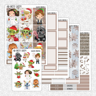 Galactic Christmas Weekly Planner Stickers Collection