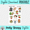 Galactic Christmas Printable Stickers PNG Digital Download