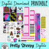 Galactic Home Printable Planner Stickers PNG Digital Download Weekly Vertical Kit