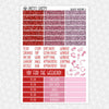 Galactic Valentine Weekly Planner Stickers Collection