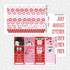 Galactic Valentine Printable Planner Stickers PNG Digital Download Monthly Kit
