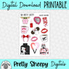 Galactic Valentine Printable Stickers PNG Digital Download