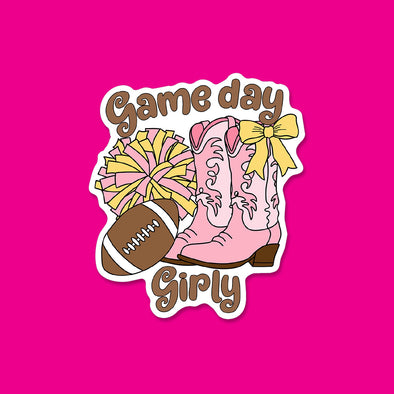 Game Day Girly Vinyl Die Cut Sticker