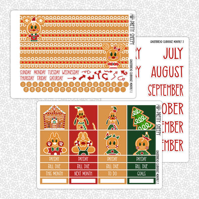 Gingerbread Clubhouse Monthly Kit for EC Planner | Monthly Planner Stickers