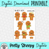 Gingerbread Zombies Printable Stickers PNG Digital Download