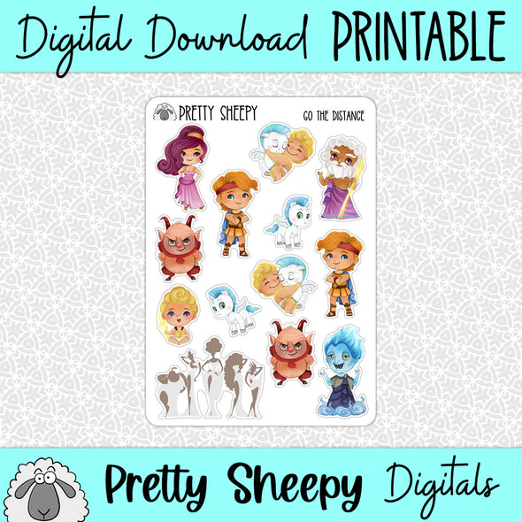 Go the Distance Printable Stickers PNG Digital Download