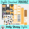 Halloween Cat Printable Planner Stickers PNG Digital Download Weekly Vertical Kit