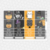 Halloween Cat Monthly Kit for EC Planner | Monthly Planner Stickers