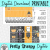 Halloween Cat Printable Planner Stickers PNG Digital Download Monthly Kit