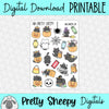 Halloween Cat Printable Stickers PNG Digital Download