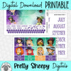 Halloween Princesses Printable Planner Stickers PNG Digital Download Monthly Kit