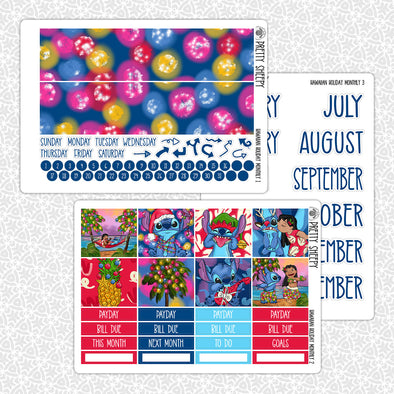 Hawaiian Holiday Monthly Kit for EC Planner | Monthly Planner Stickers