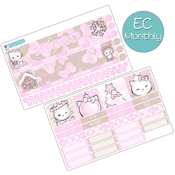 Hello Cutie Christmas December Monthly Kit for the EC Planner | Monthly Planner Stickers