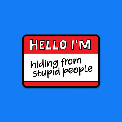 Hiding from Stupid People Vinyl Die Cut Sticker