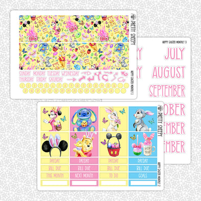 Hoppy Easter Monthly Kit for EC Planner | Monthly Planner Stickers