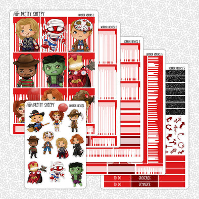 Horror Heroes Planner Stickers Collection