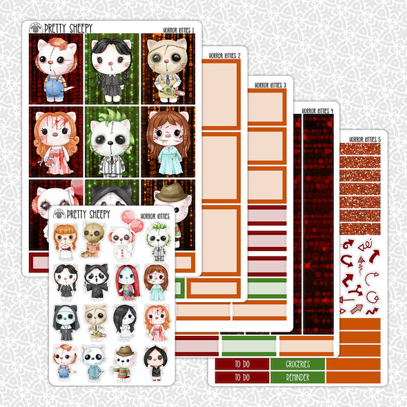 Horror Kitties Halloween Weekly Planner Stickers Collection