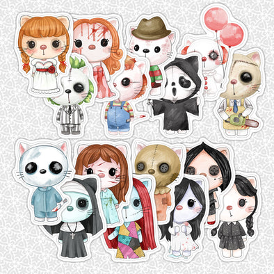 Horror Kitties Halloween Easy Peel Premium Vinyl Die Cut Sticker