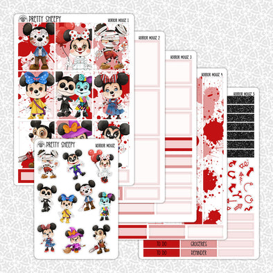 Horror Mouse Planner Stickers Collection