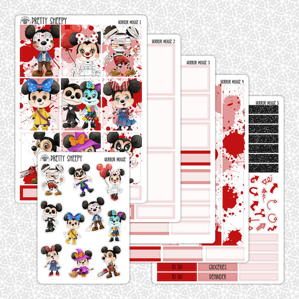 Horror Mouse Weekly Planner Stickers Collection