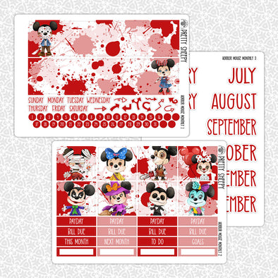 Horror Mouse Monthly Kit for EC Planner | Monthly Planner Stickers