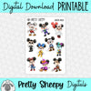 Horror Mouse Printable Stickers PNG Digital Download