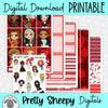 Horror Princesses Printable Planner Stickers PNG Digital Download Weekly Vertical Kit