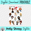 Horror Princesses Printable Stickers PNG Digital Download
