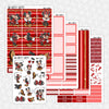 Hugs & Kisses Printable Planner Stickers PNG Digital Download Weekly Vertical Kit