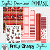 Hugs & Kisses Printable Planner Stickers PNG Digital Download Weekly Vertical Kit
