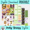 Hundred Acre Halloween Printable Planner Stickers PNG Digital Download Weekly Vertical Kit