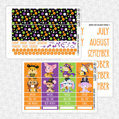 Hundred Acre Halloween Monthly Kit for EC Planner | Monthly Planner Stickers