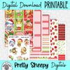 Hundred Acre Holiday Printable Planner Stickers PNG Digital Download Weekly Vertical Kit