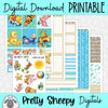 Hundred Acre Summer Printable Planner Stickers PNG Digital Download Weekly Vertical Kit